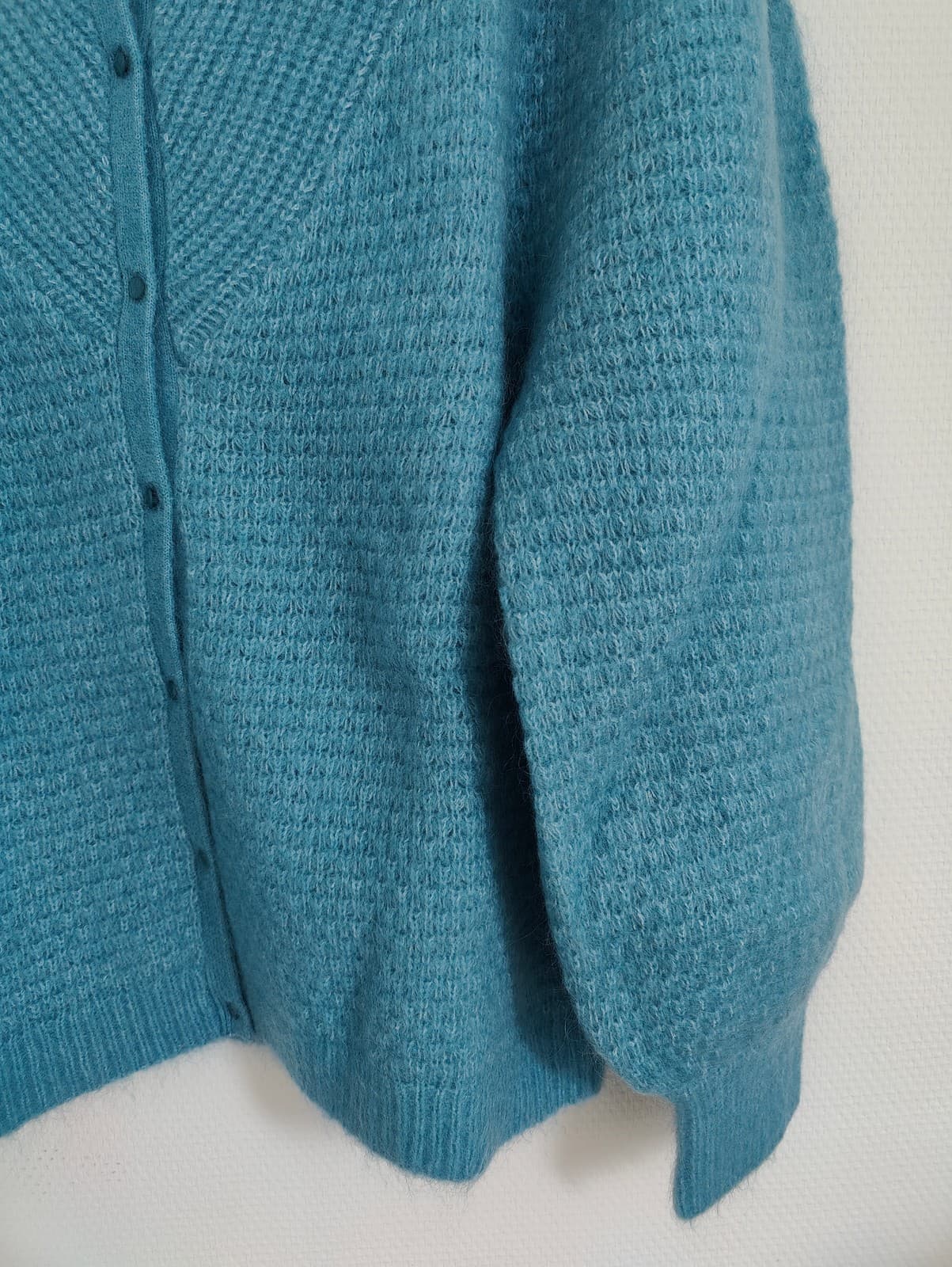 Gilet bleu en mohair à manches ballon Sézane – Taille XXL — photo 3
