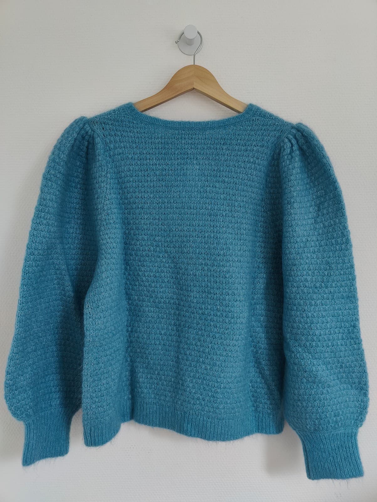 Gilet bleu en mohair à manches ballon Sézane – Taille XXL — photo 4