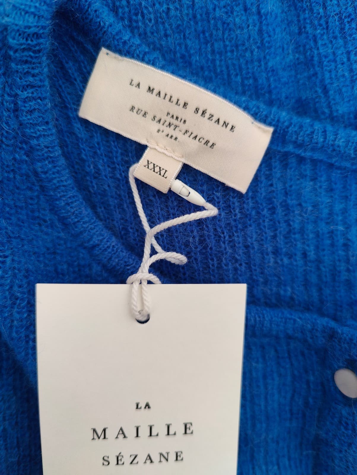 Gilet Sézane bleu électrique en mohair et laine – Taille XXXL — photo 5