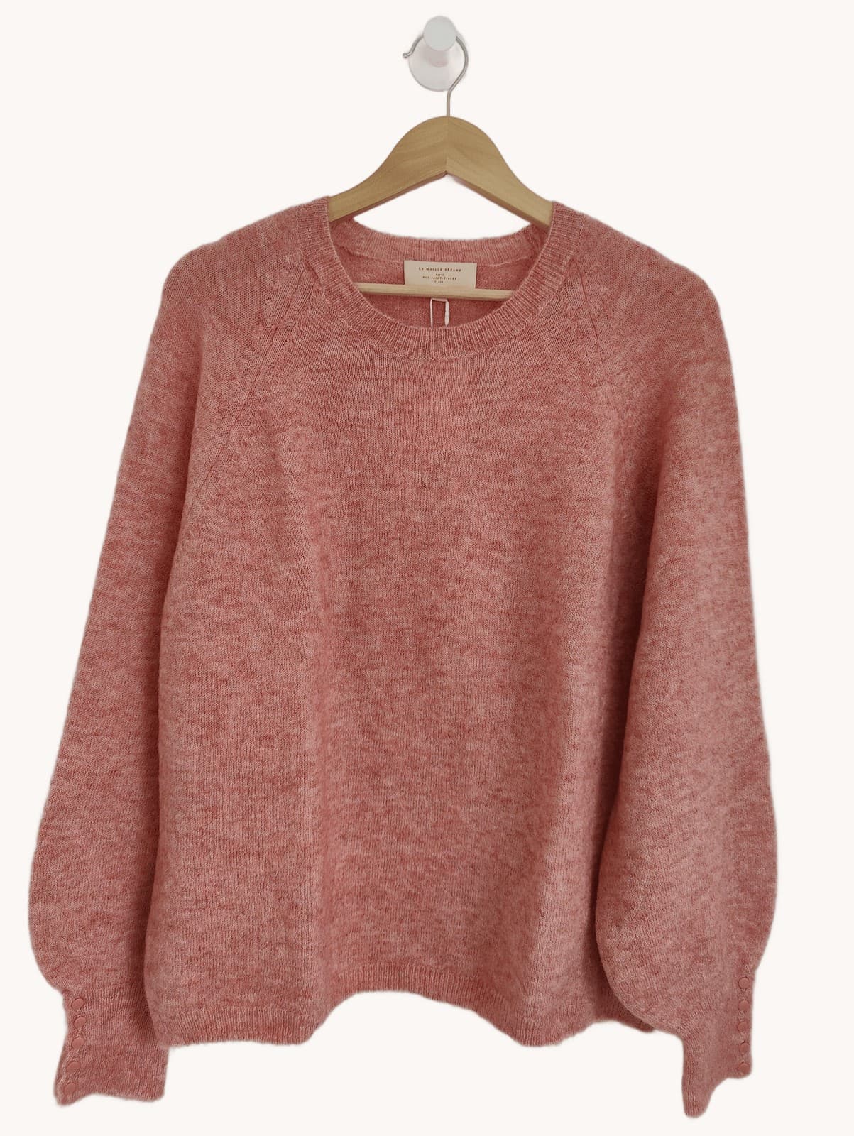 Pull rose chiné en mohair mérinos Sézane – Taille XXXL — photo 1