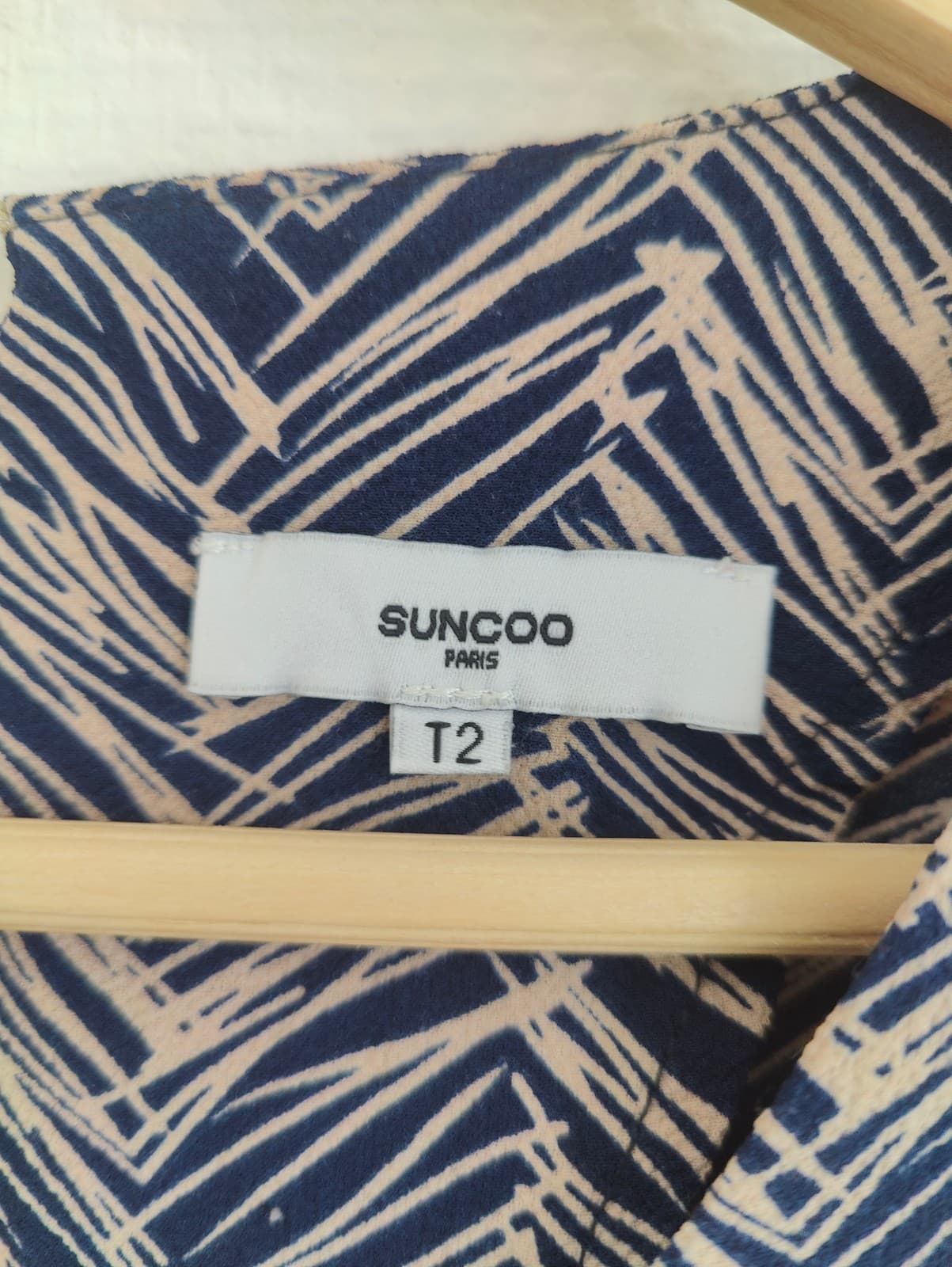 Robe imprimé chevrons marine et beige Suncoo – Taille 2 — photo 4