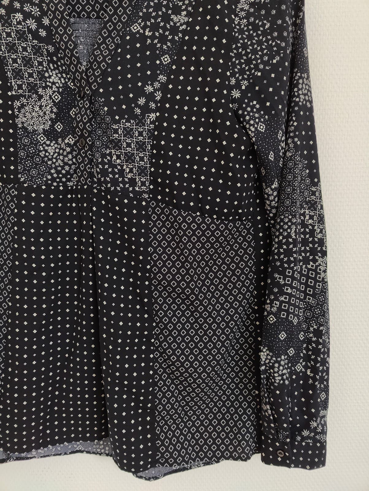 Blouse imprimé patchwork bleu marine Zara – Taille S — photo 3