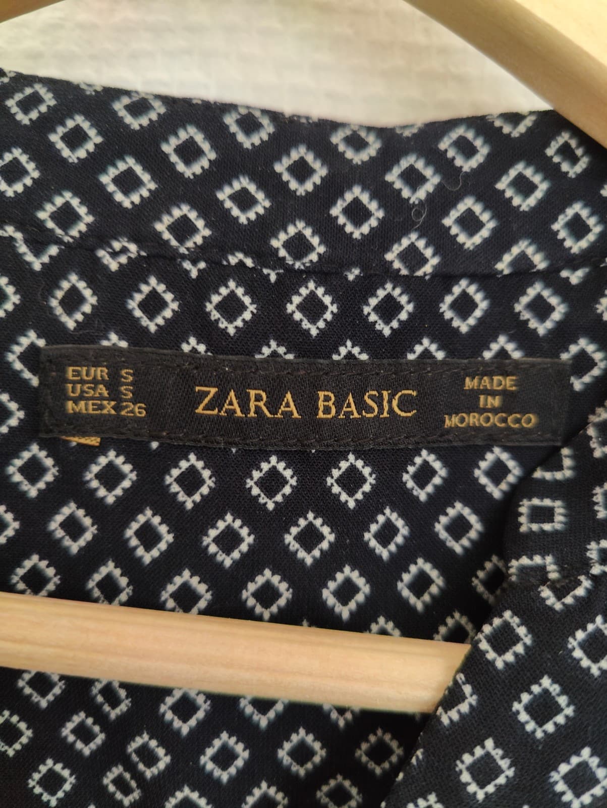 Blouse imprimé patchwork bleu marine Zara – Taille S — photo 4