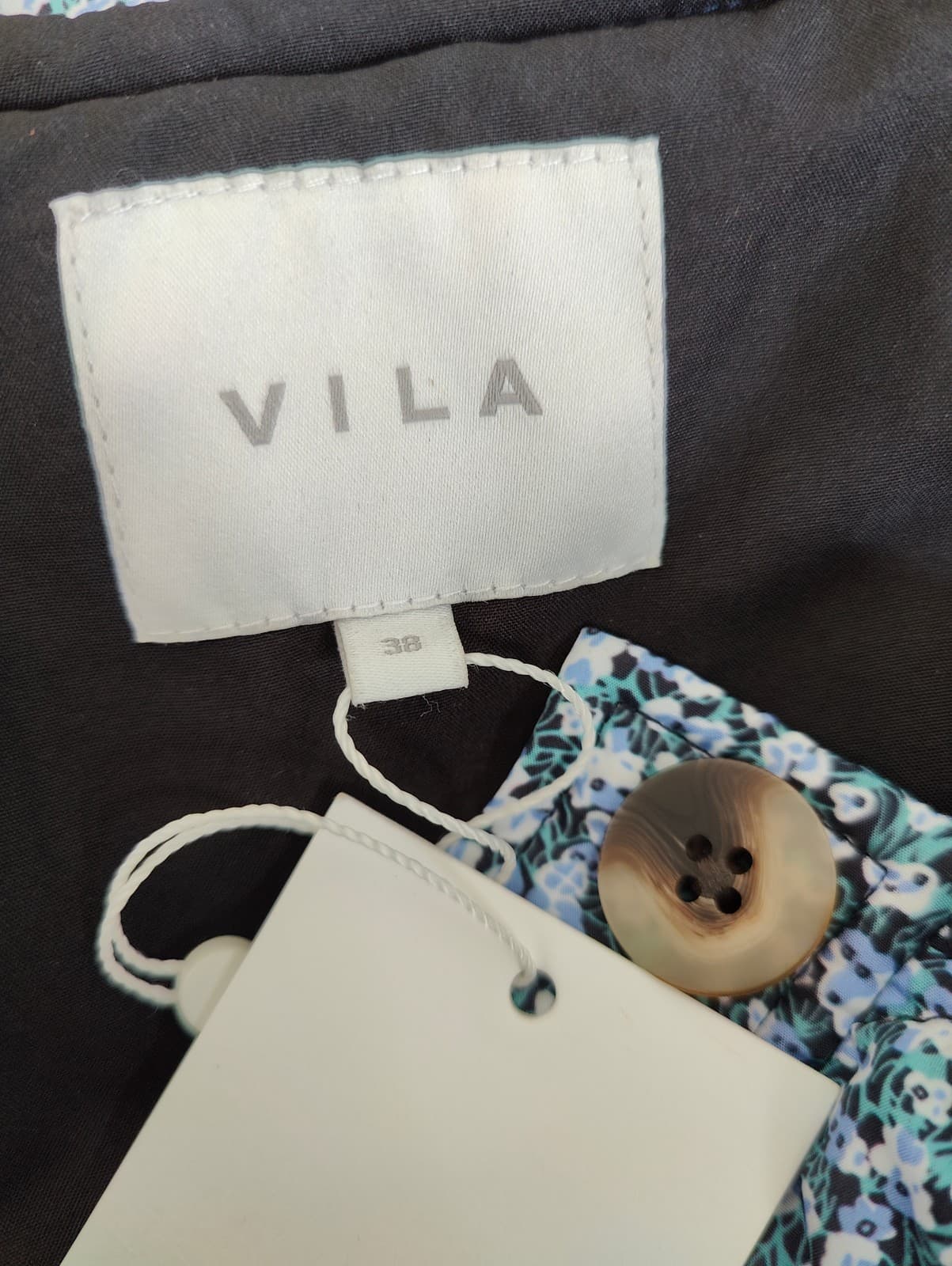 Veste sans manches matelassée à fleurs bleues Vila – Taille 38 — photo 4