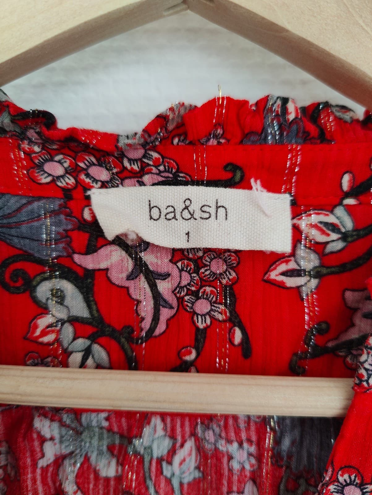 Blouse fluide à fleurs rouge Ba&sh – Taille 1 — photo 6