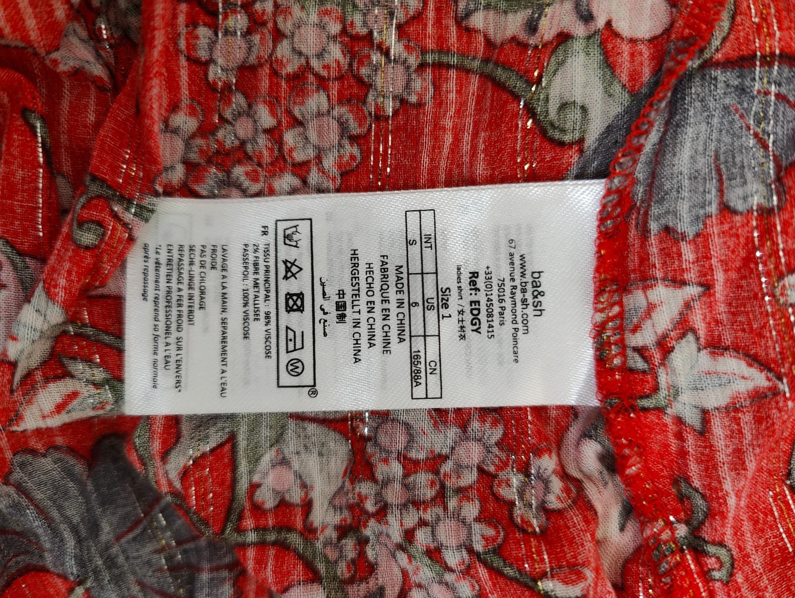 Blouse fluide à fleurs rouge Ba&sh – Taille 1 — photo 9