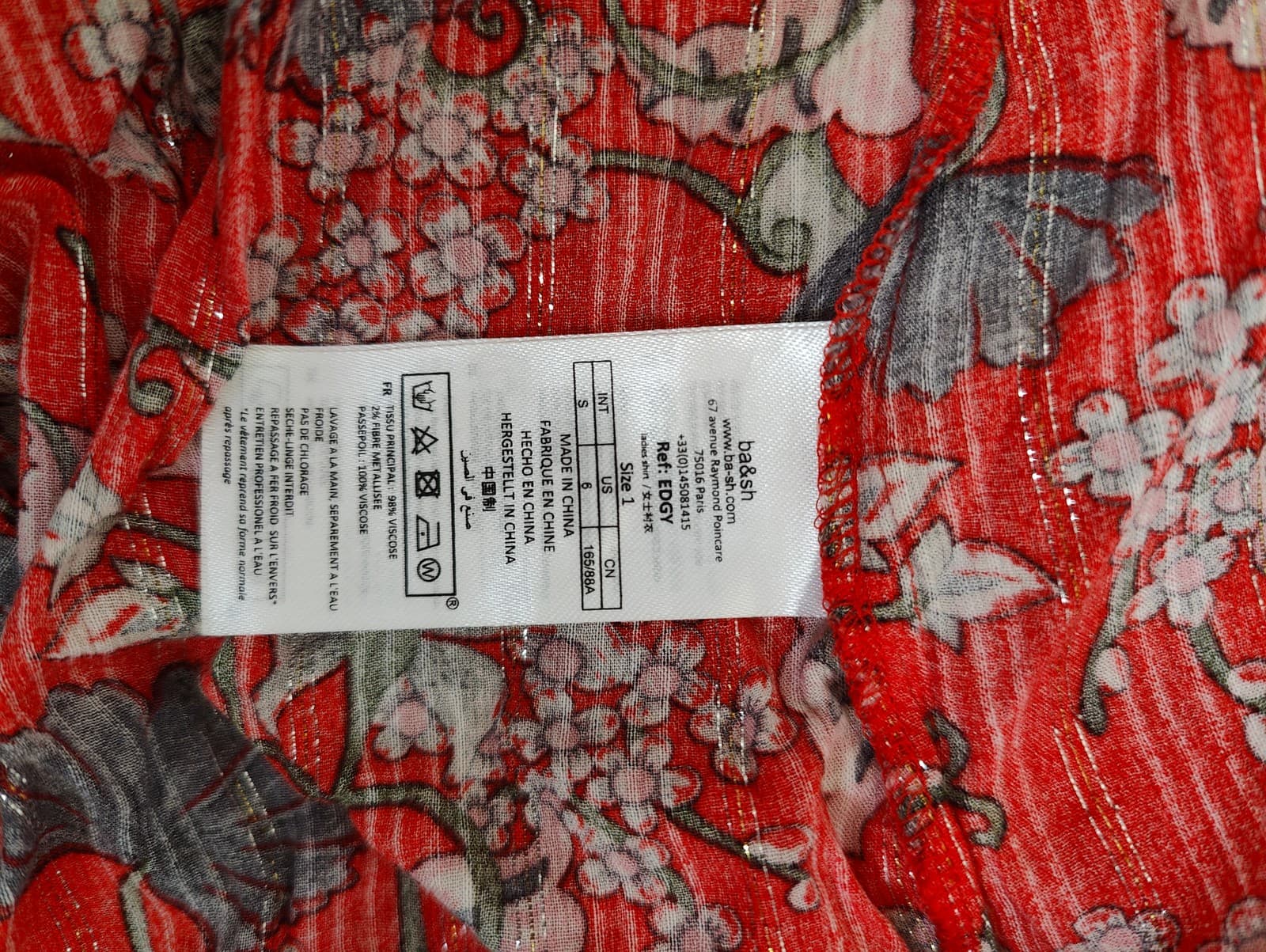 Blouse fluide à fleurs rouge Ba&sh – Taille 1 — photo 10