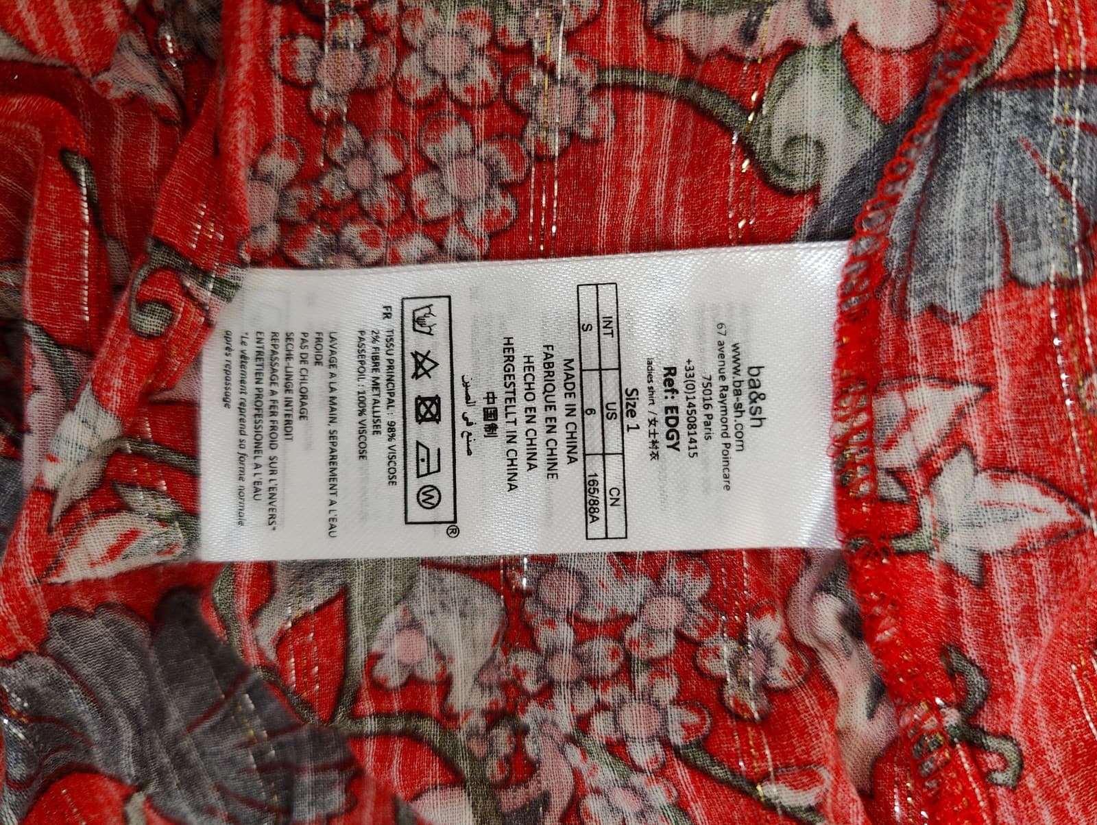 Blouse fluide à fleurs rouge Ba&sh – Taille 1 — photo 11