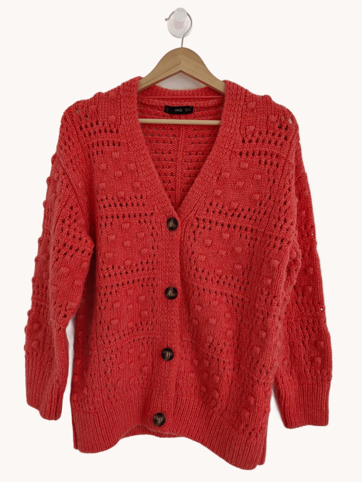 Gilet en maille ajourée rouge Mango – Taille XS — photo 1