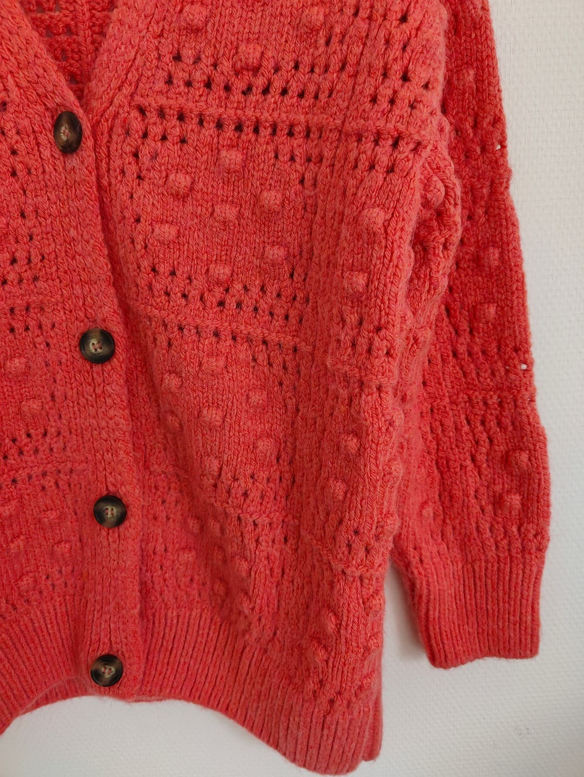 Gilet en maille ajourée rouge Mango – Taille XS — photo 3