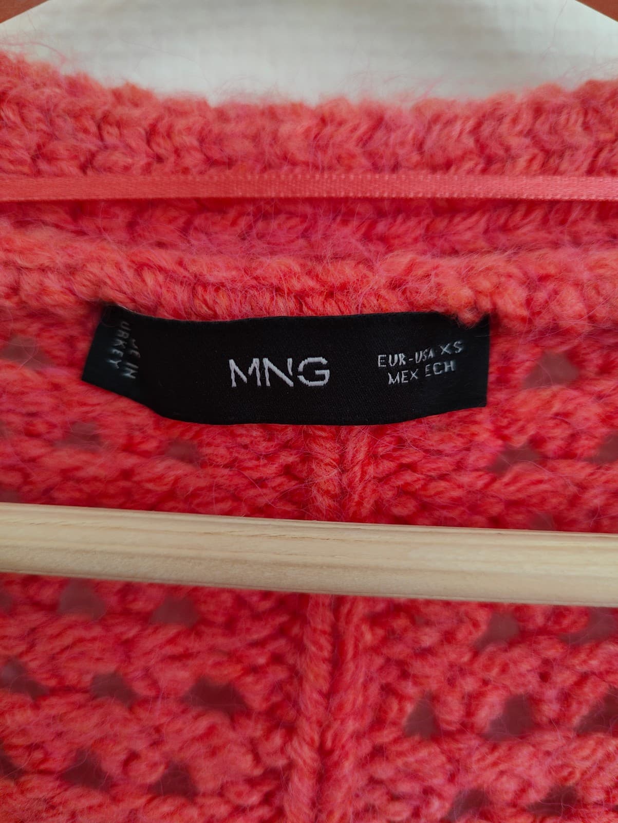 Gilet en maille ajourée rouge Mango – Taille XS — photo 4
