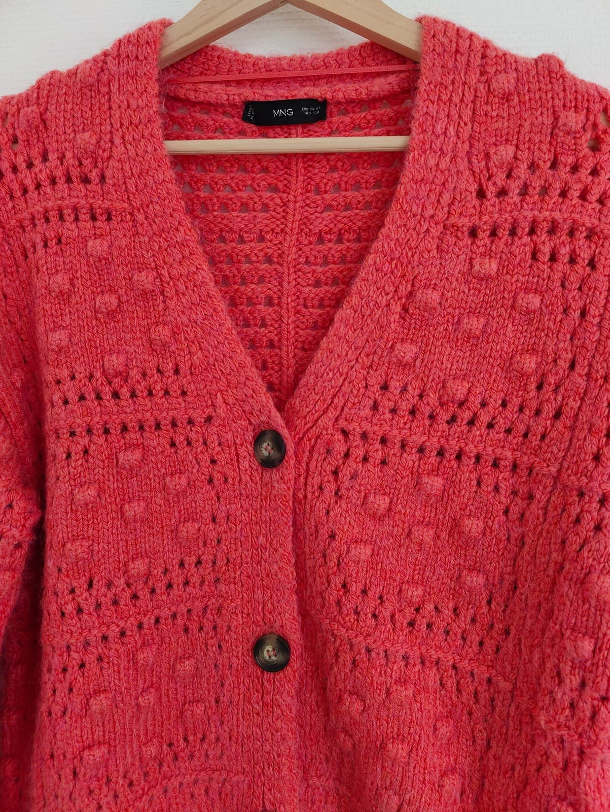 Gilet en maille ajourée rouge Mango – Taille XS — photo 2