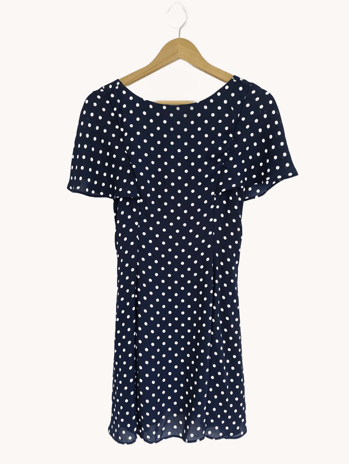 Robe fluide bleu marine à pois blancs Zara – Taille XS — photo 1