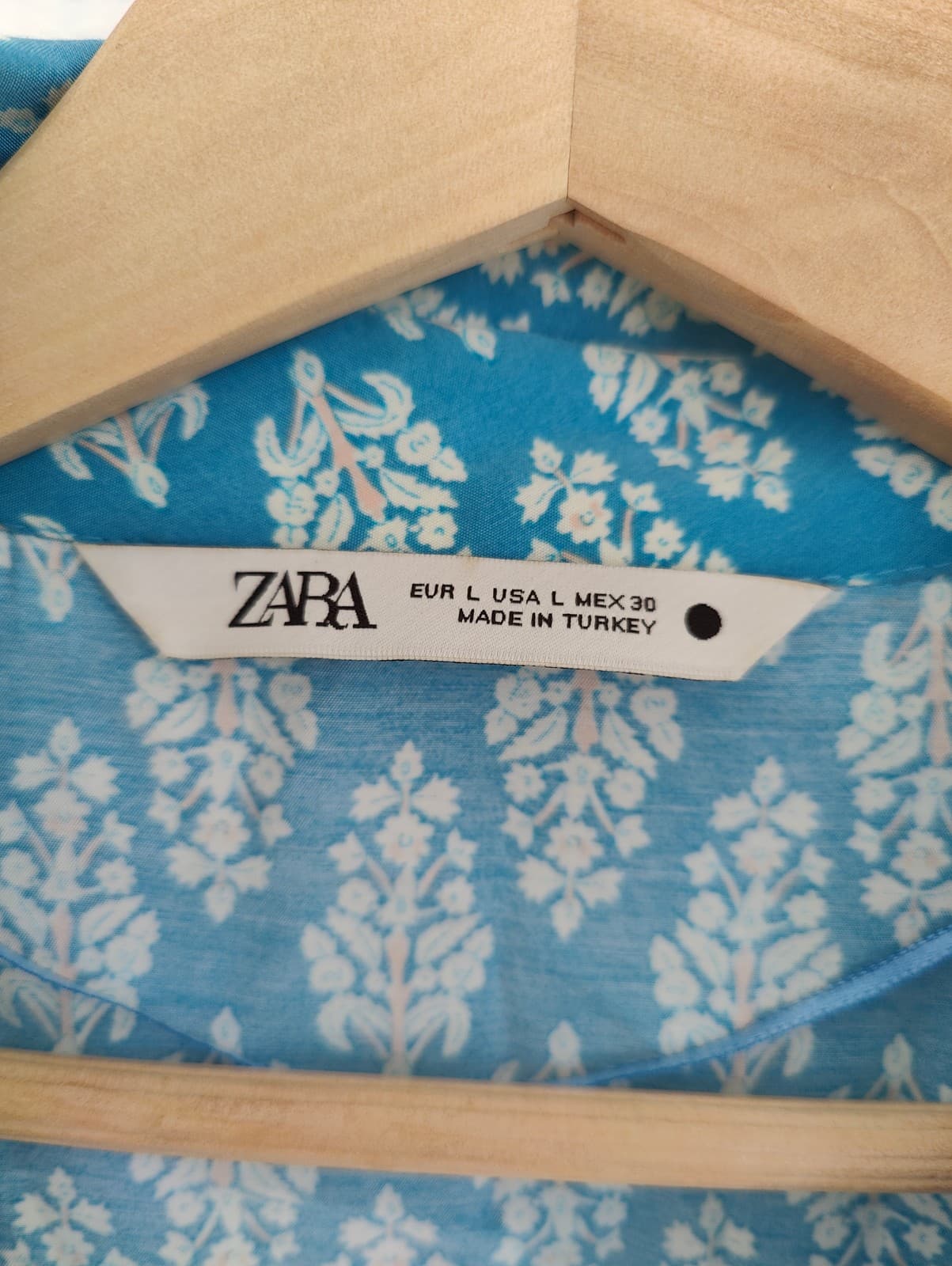 Robe imprimée bleue à volants Zara – Taille L — photo 4