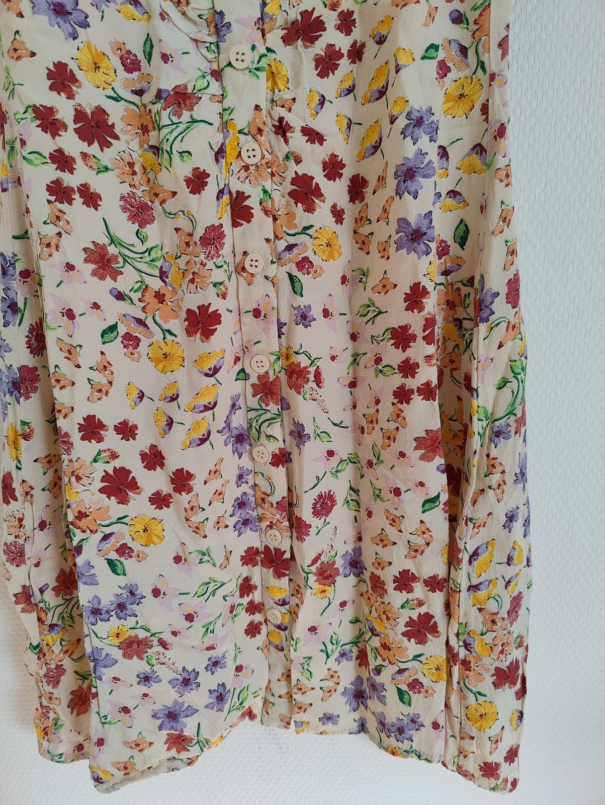 Robe courte fleurie à manches bouffantes Zara – Taille S — photo 3