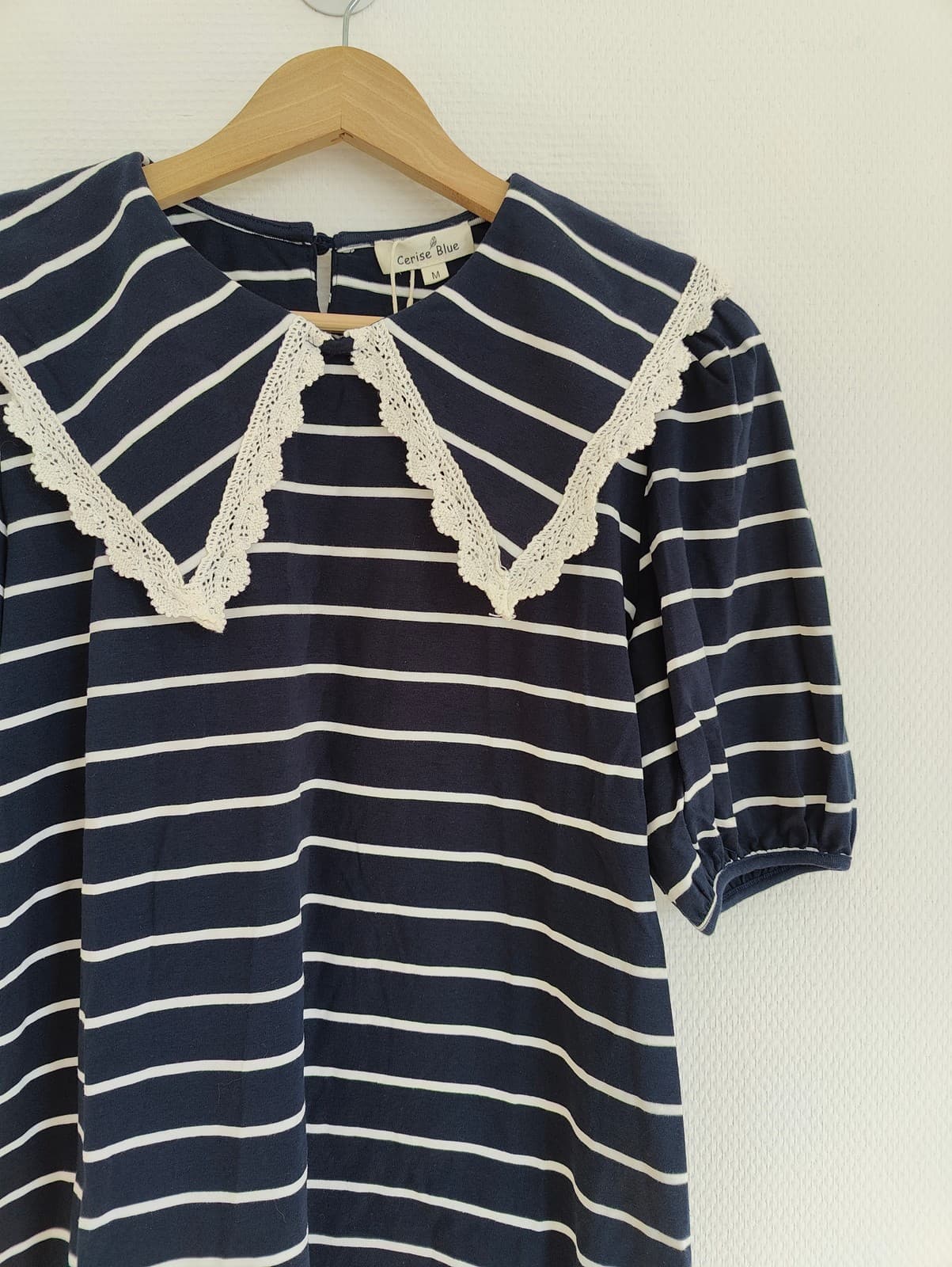 Top marinière Cerise Blue à col Claudine – Taille M — photo 2