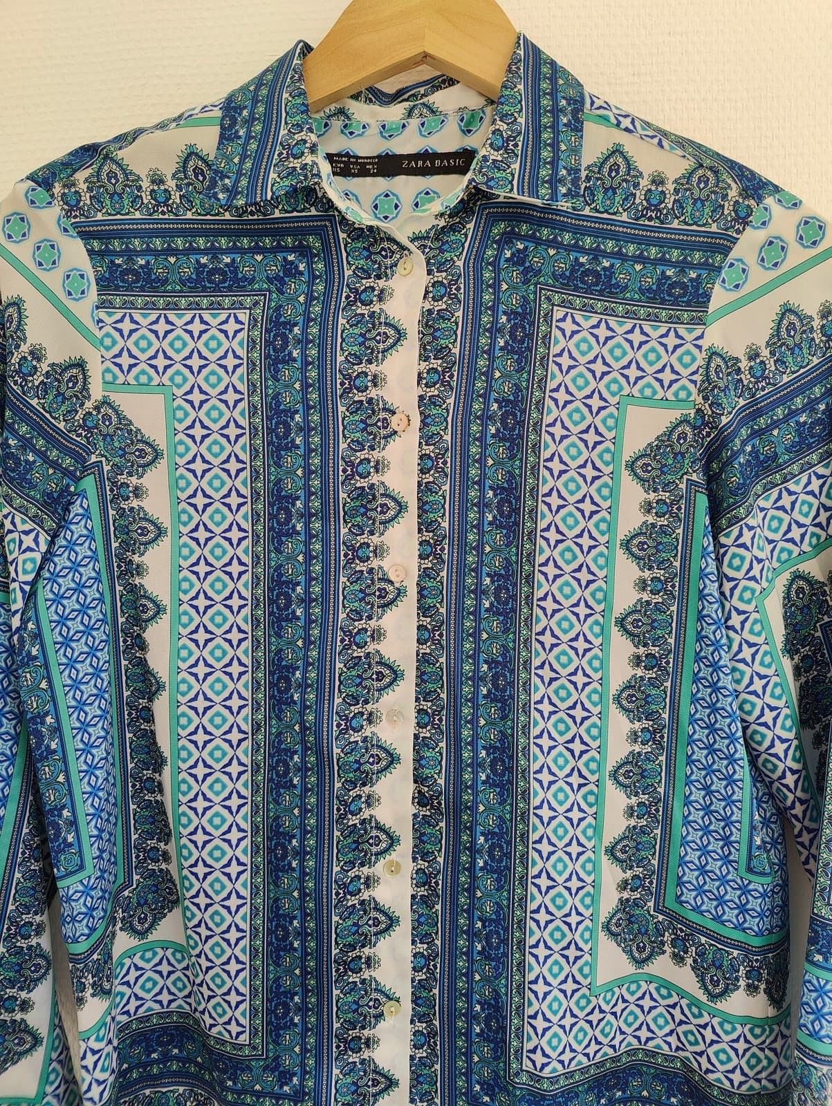 Chemise foulard paisley bleu et turquoise Zara – Taille XS — photo 2