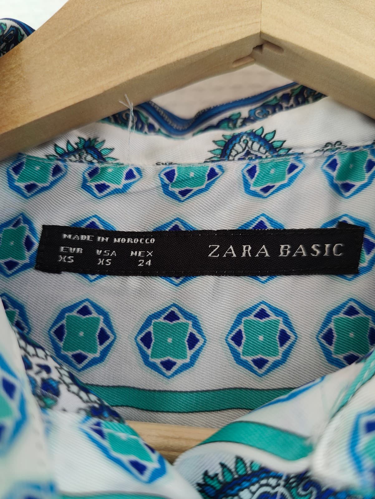 Chemise foulard paisley bleu et turquoise Zara – Taille XS — photo 4