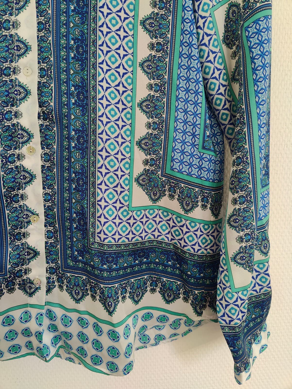 Chemise foulard paisley bleu et turquoise Zara – Taille XS — photo 3