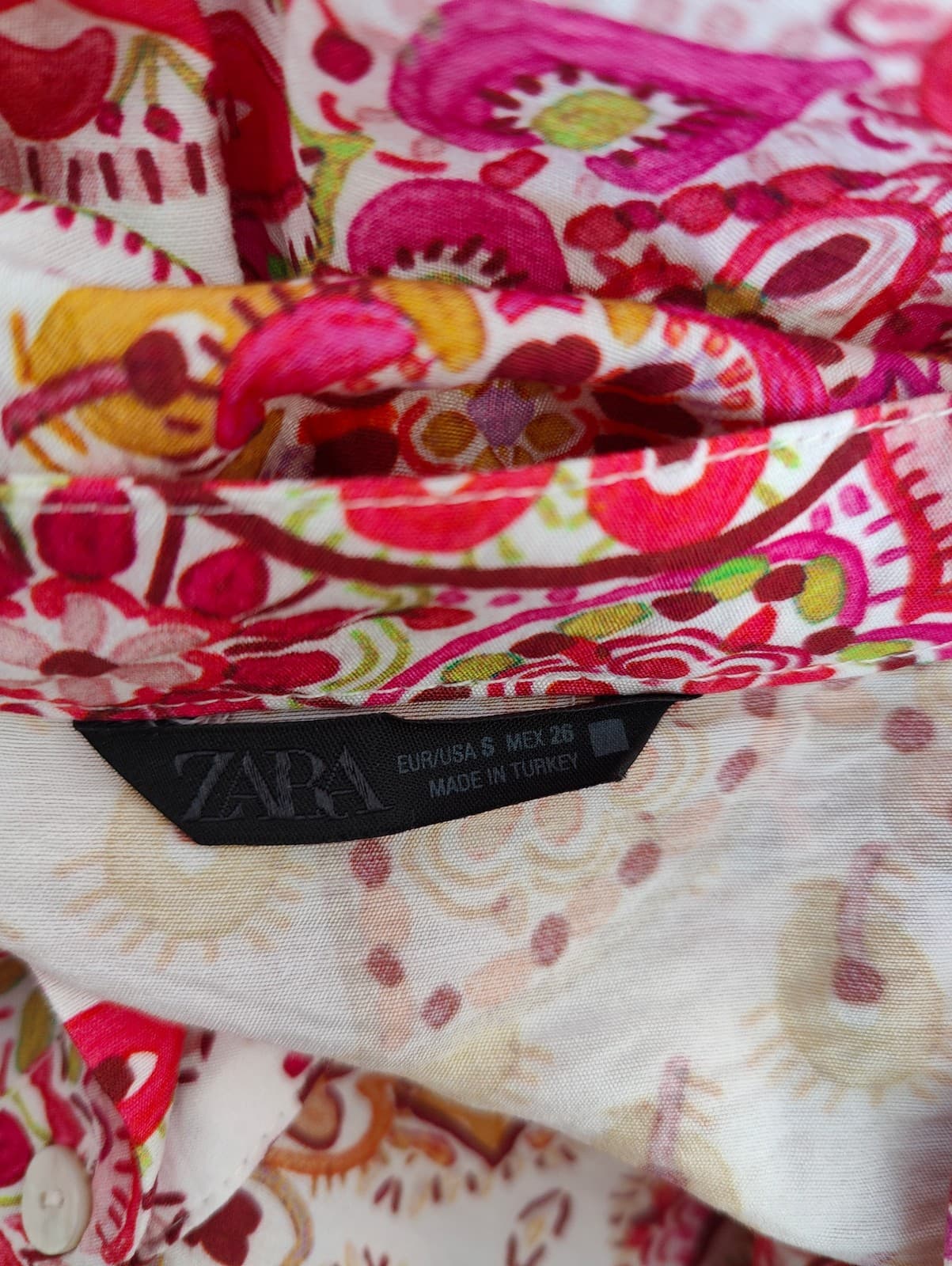 Blouse patchwork rose à poignets en crochet Zara – Taille S — photo 5