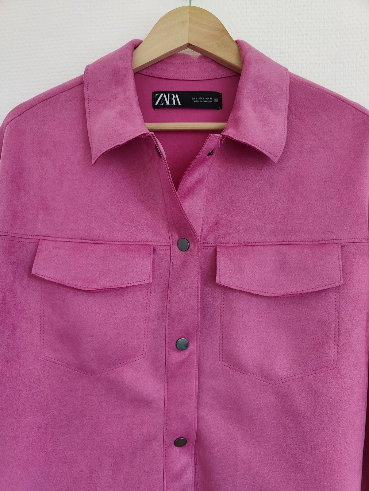 Surchemise rose en suédine Zara – Taille S — photo 2