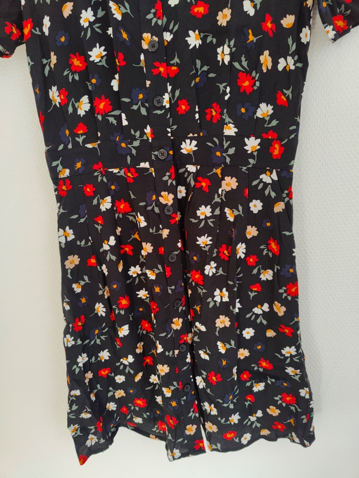 Robe courte fleurie noire Monoprix – Taille XS — photo 4