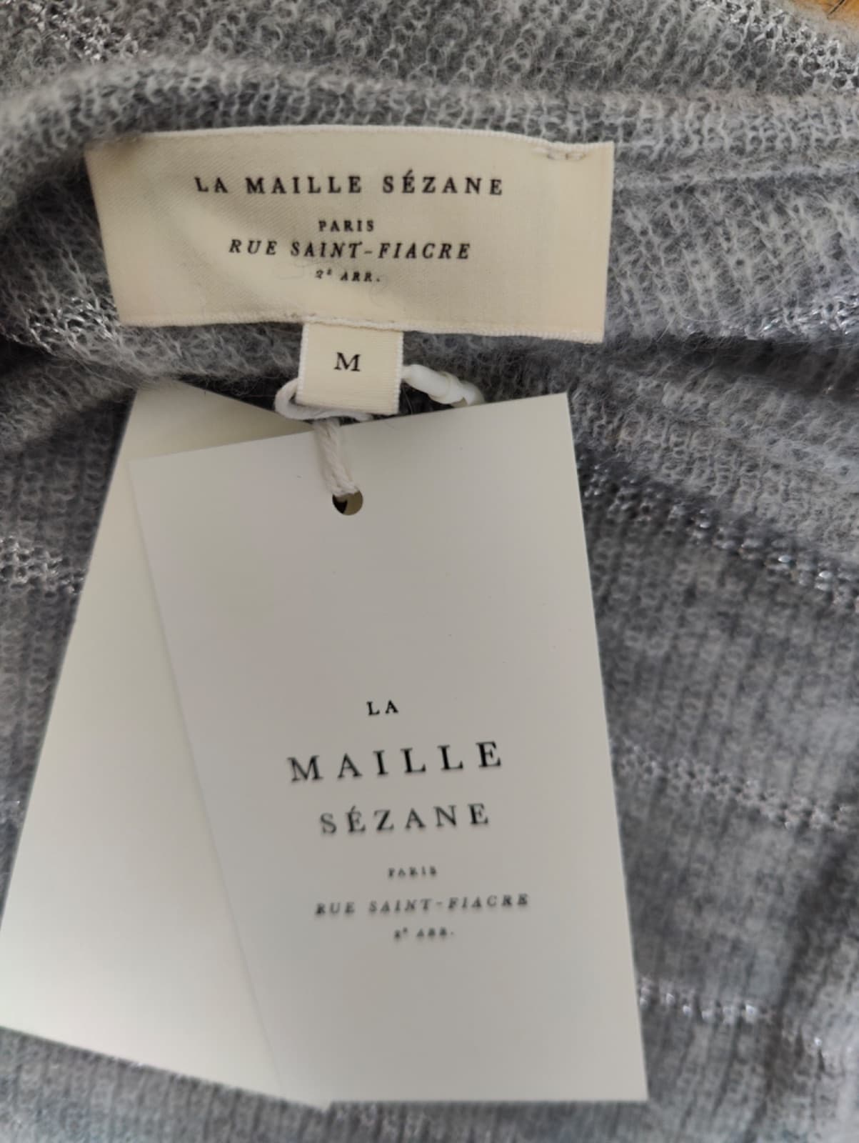 Gilet Gaspard Sézane gris chiné à fils lurex – Taille M — photo 5