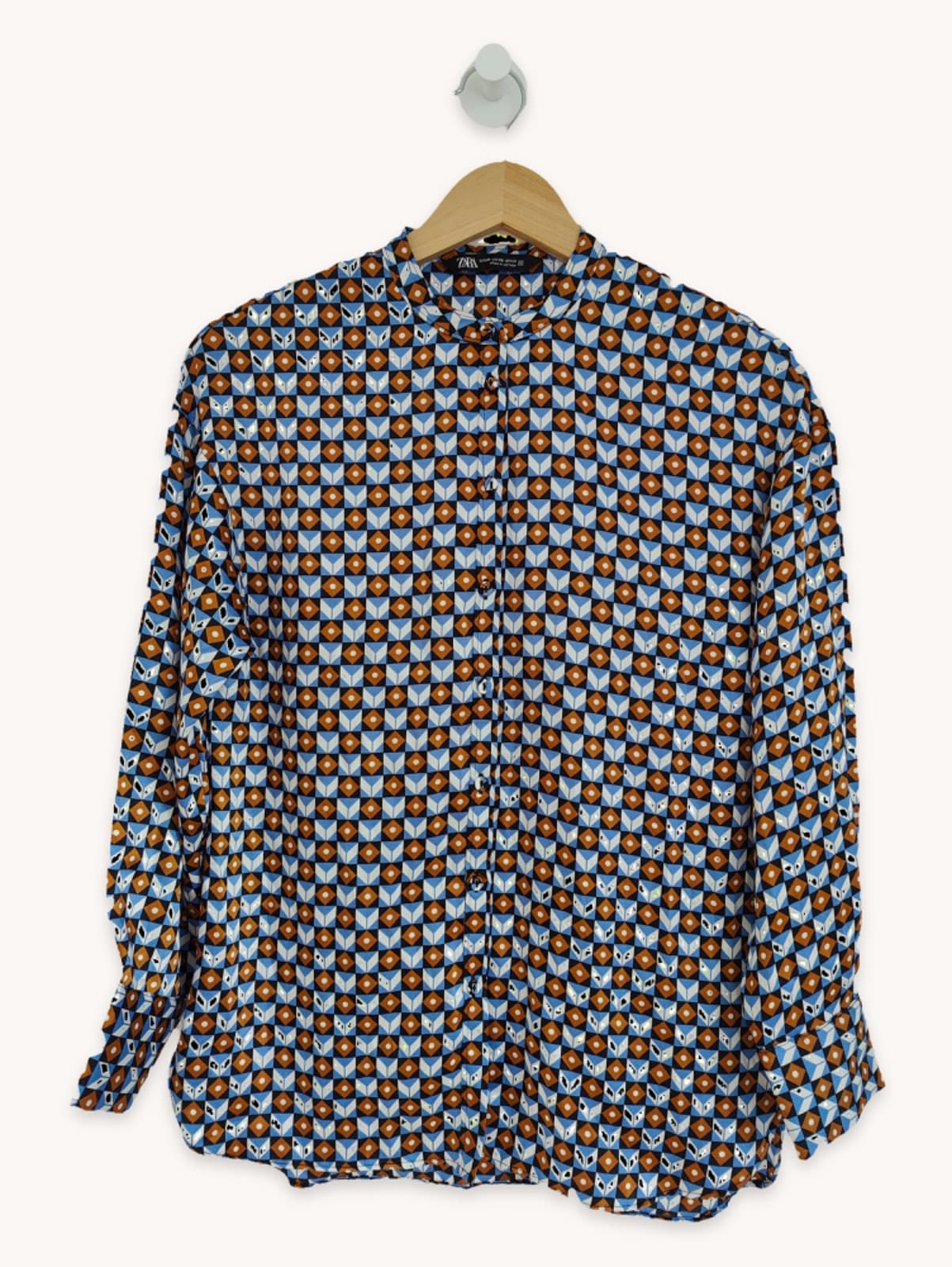 Blusa estampada com gola subida Zara – Tamanho XS