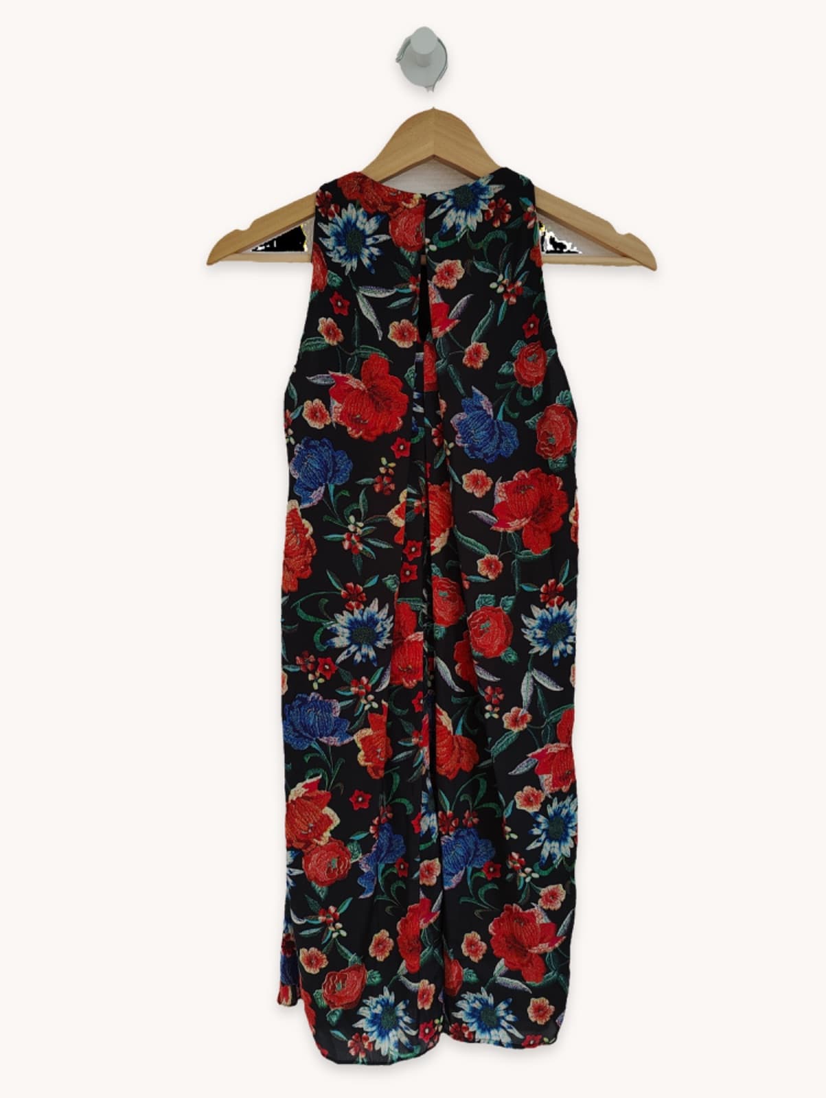 Robe Mango noire à imprimé floral rouge et bleu – Taille XS — photo 5