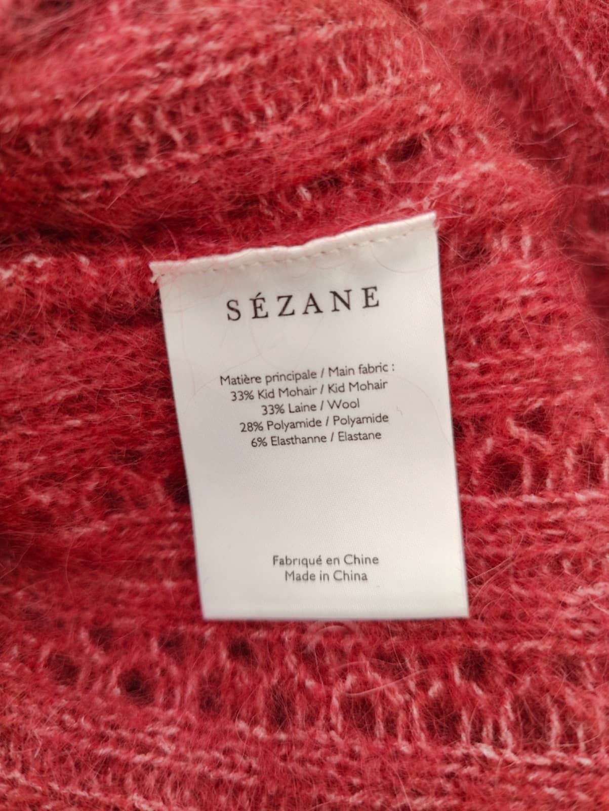 Pull en mohair rouge framboise Sézane – Taille XXL — photo 6
