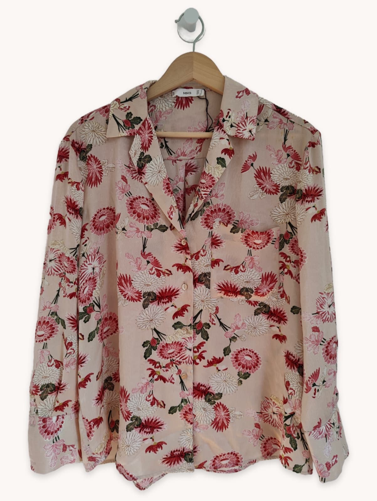 Chemise fleurie rose poudré Mango – Taille M — photo 1
