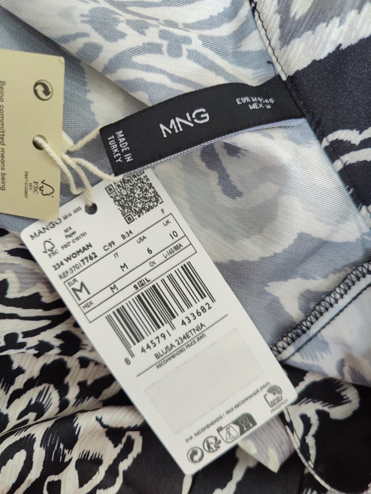 Blouse imprimée noir et blanc Mango – Taille M — photo 5