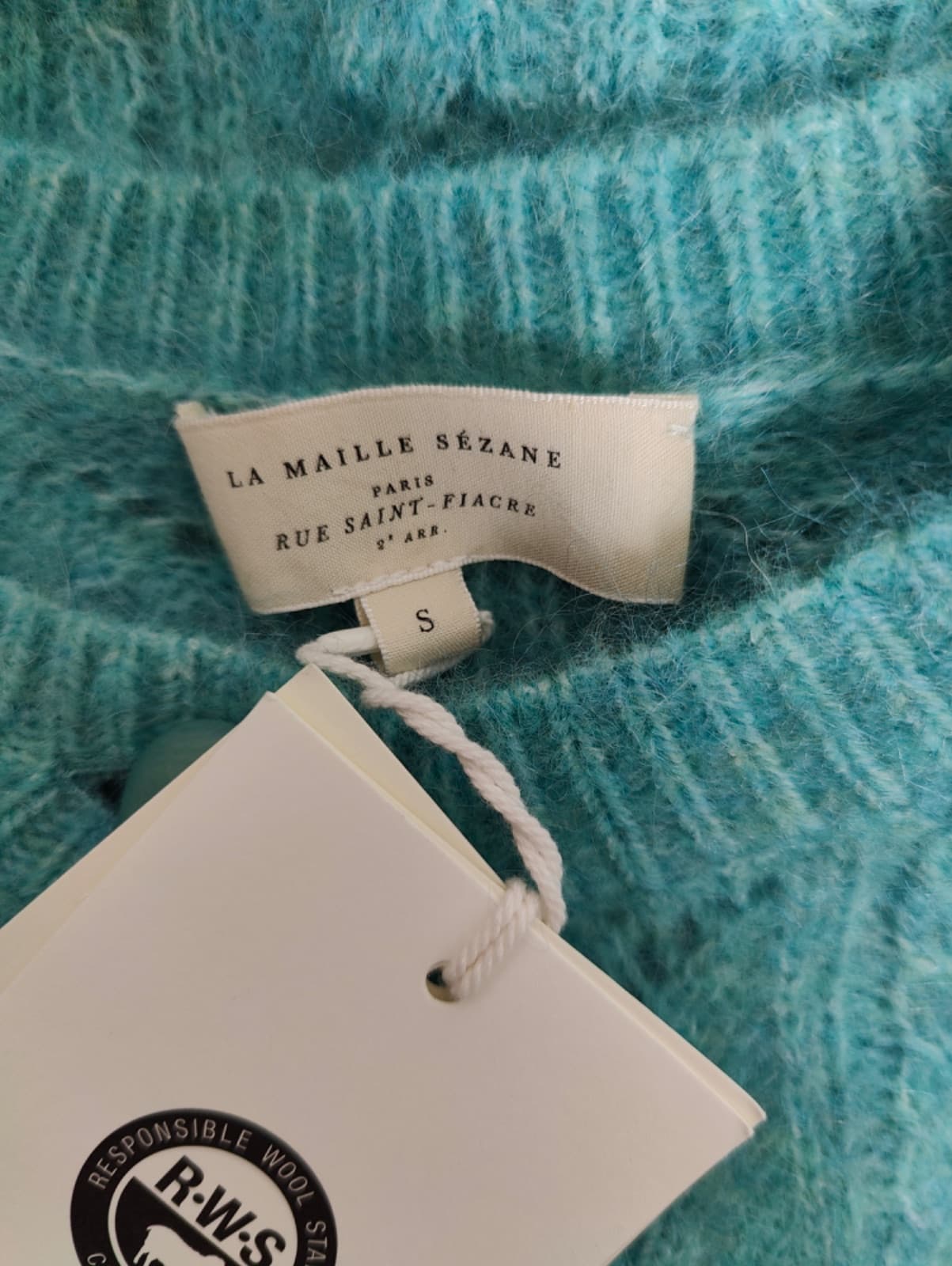 Gilet en maille texturée bleu canard Sézane – Taille S — photo 5