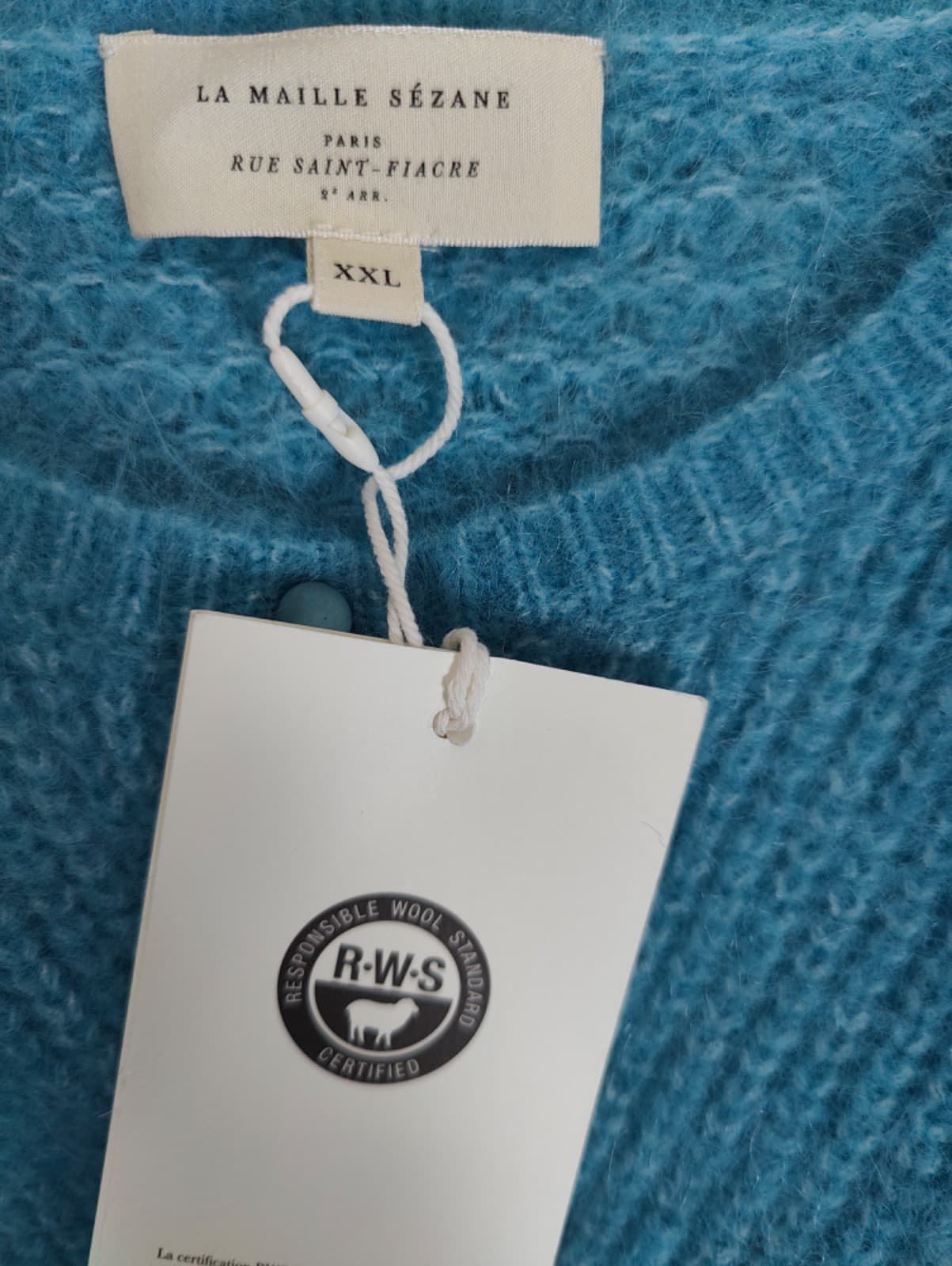 Gilet bleu en mohair à manches ballon Sézane – Taille XXL — photo 5