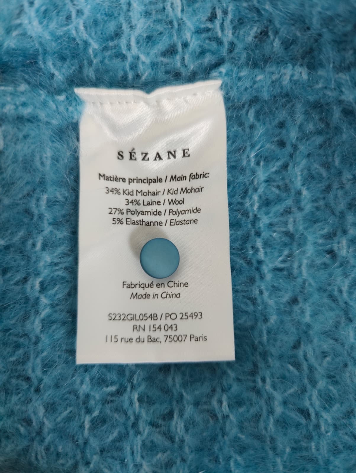 Gilet bleu en mohair à manches ballon Sézane – Taille XXL — photo 6