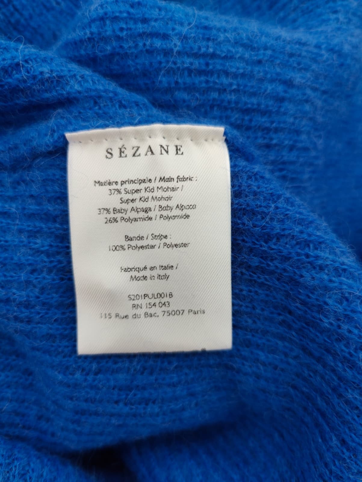 Gilet Sézane bleu électrique en mohair et laine – Taille XXXL — photo 6
