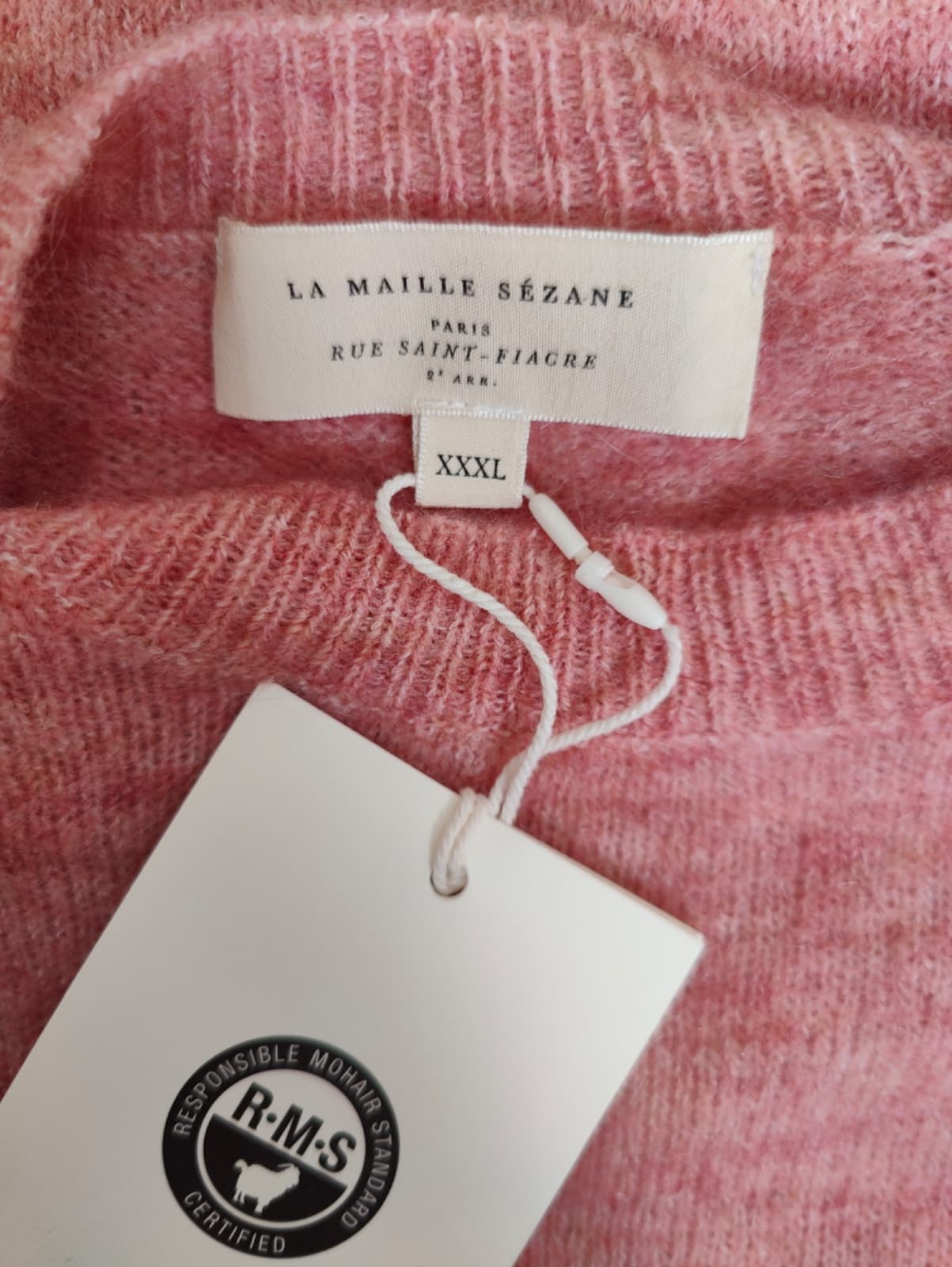 Pull rose chiné en mohair mérinos Sézane – Taille XXXL — photo 5
