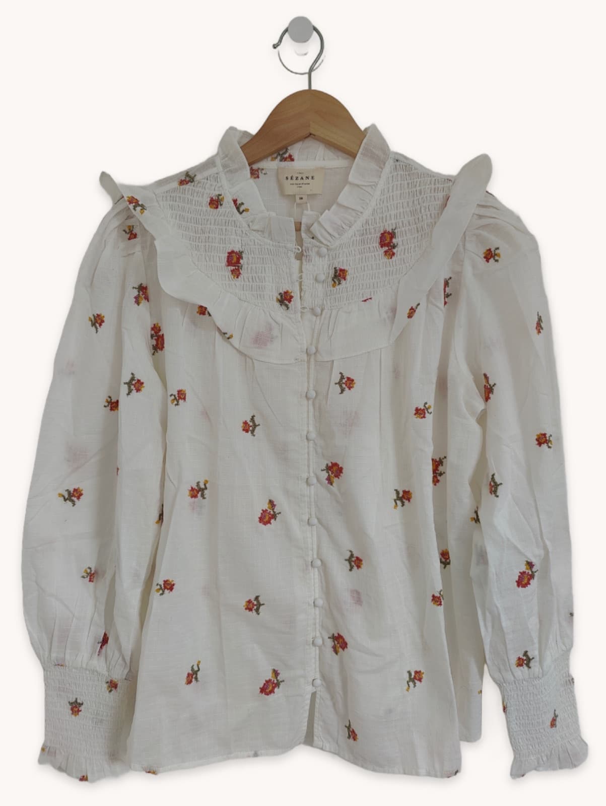 Chemise fleurie à col claudine Sézane – Taille M — photo 1
