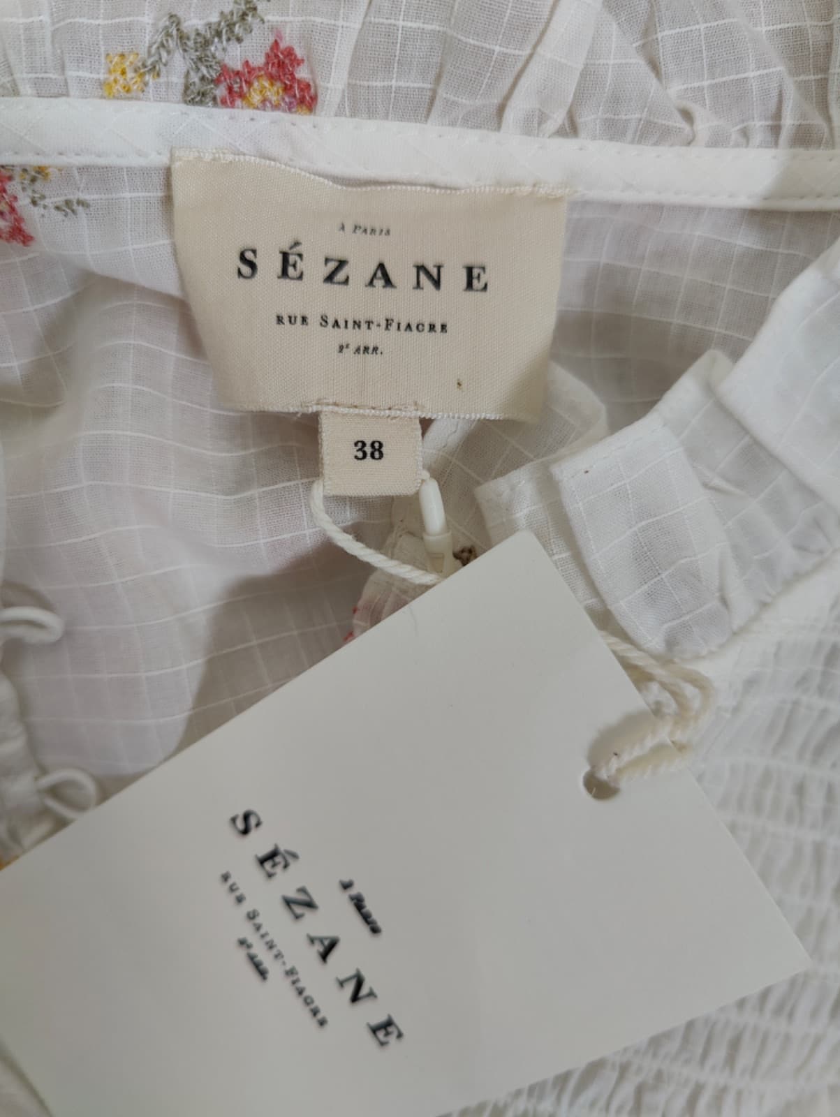 Chemise fleurie à col claudine Sézane – Taille M — photo 4