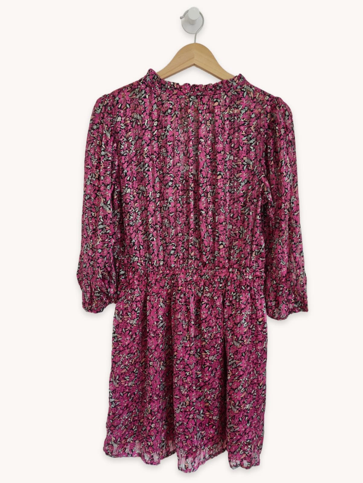 Robe fleurie fuchsia à manches longues Easy Wear – Taille L — photo 5
