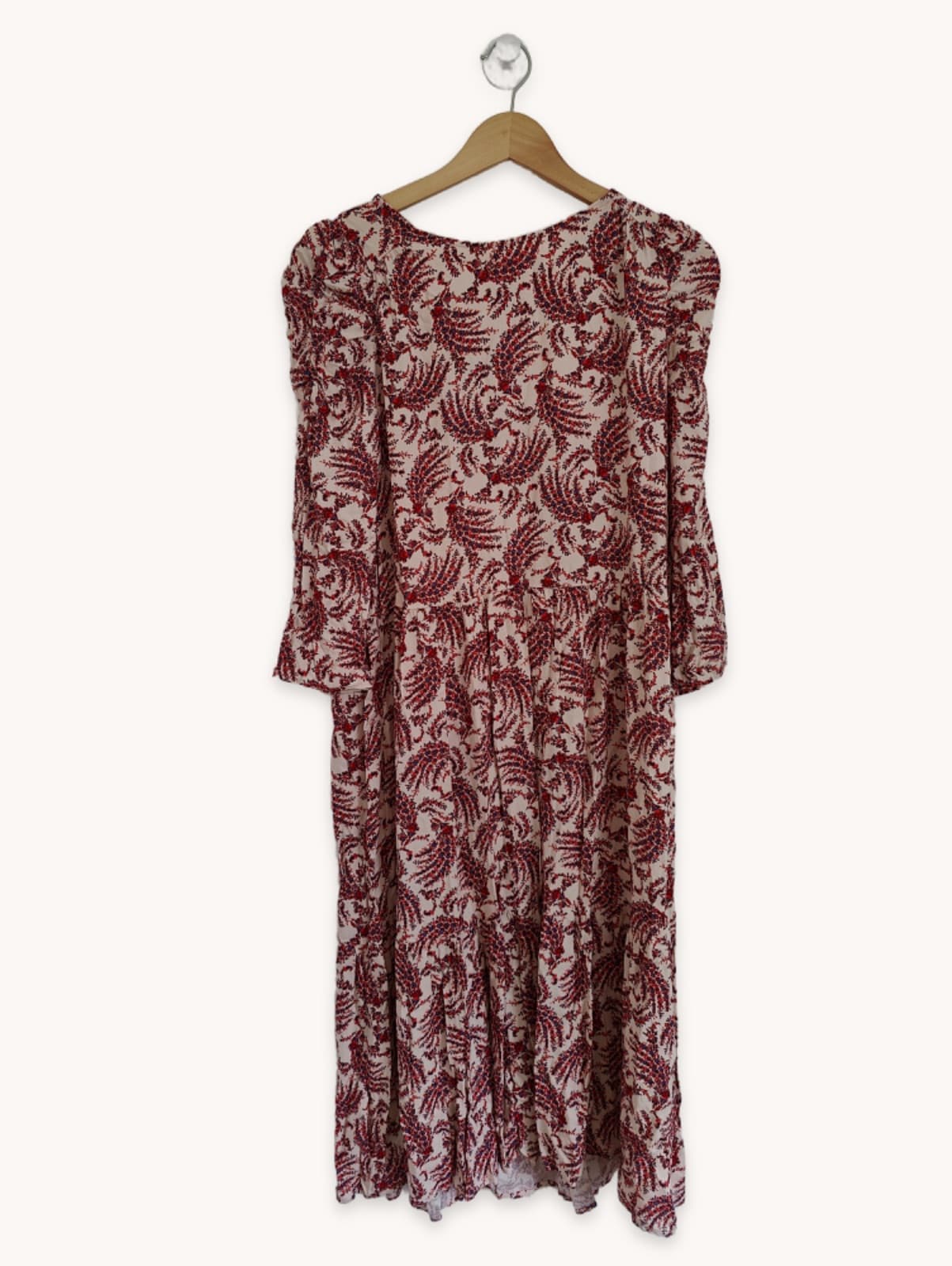 Robe longue à imprimé fougères bordeaux Esprit – Taille S — photo 1