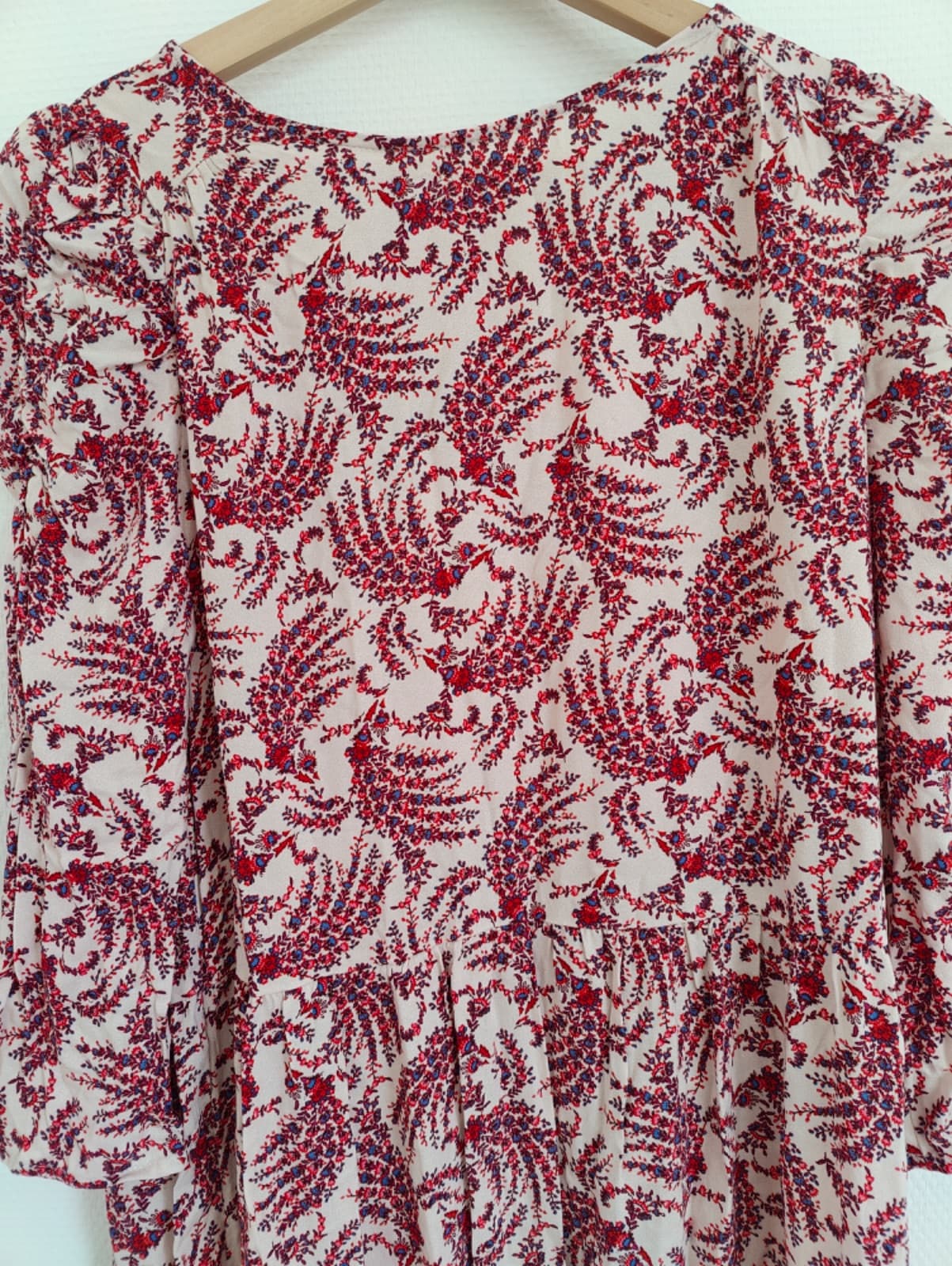 Robe longue à imprimé fougères bordeaux Esprit – Taille S — photo 2
