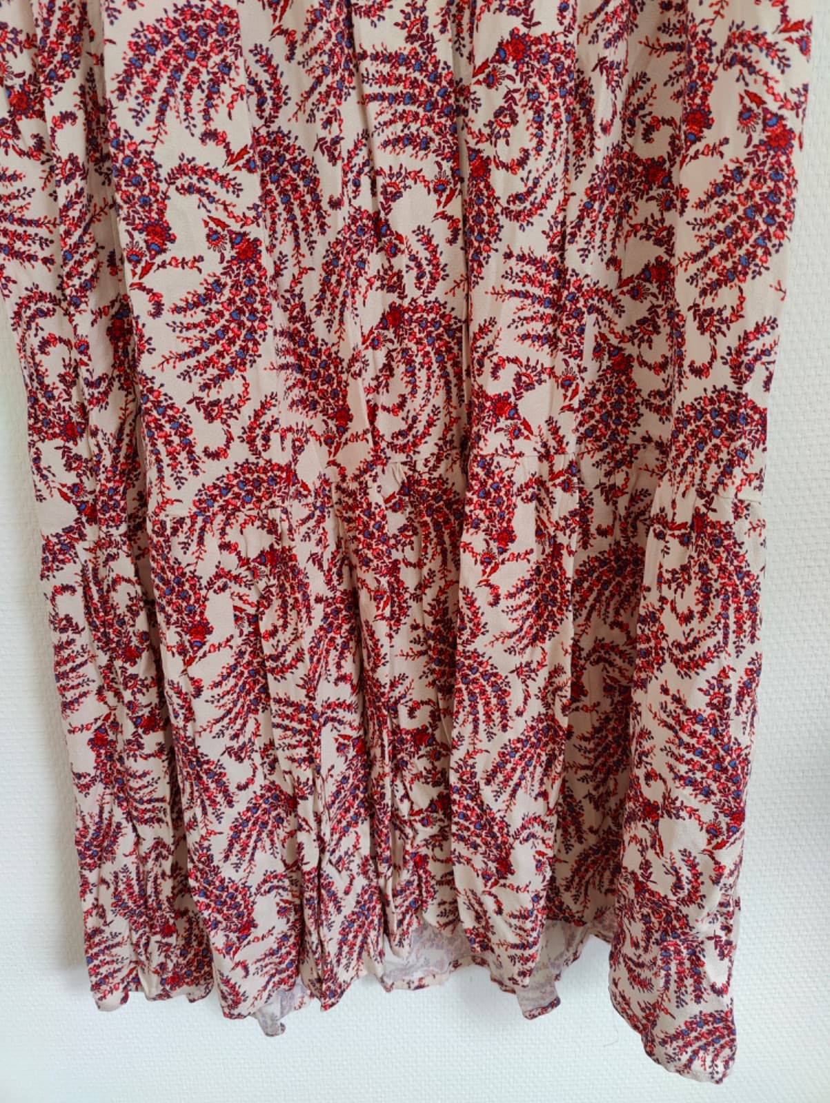 Robe longue à imprimé fougères bordeaux Esprit – Taille S — photo 3