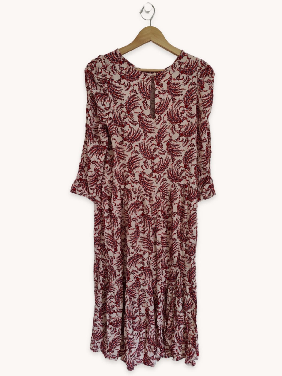 Robe longue à imprimé fougères bordeaux Esprit – Taille S — photo 5