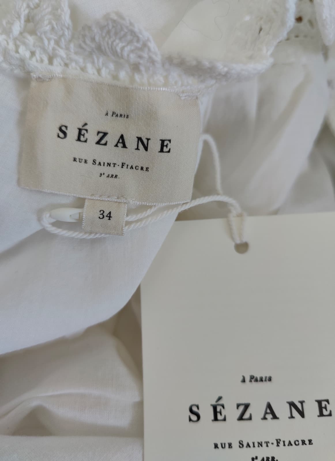 Blouse blanche en broderie anglaise Sézane – Taille 34 — photo 5
