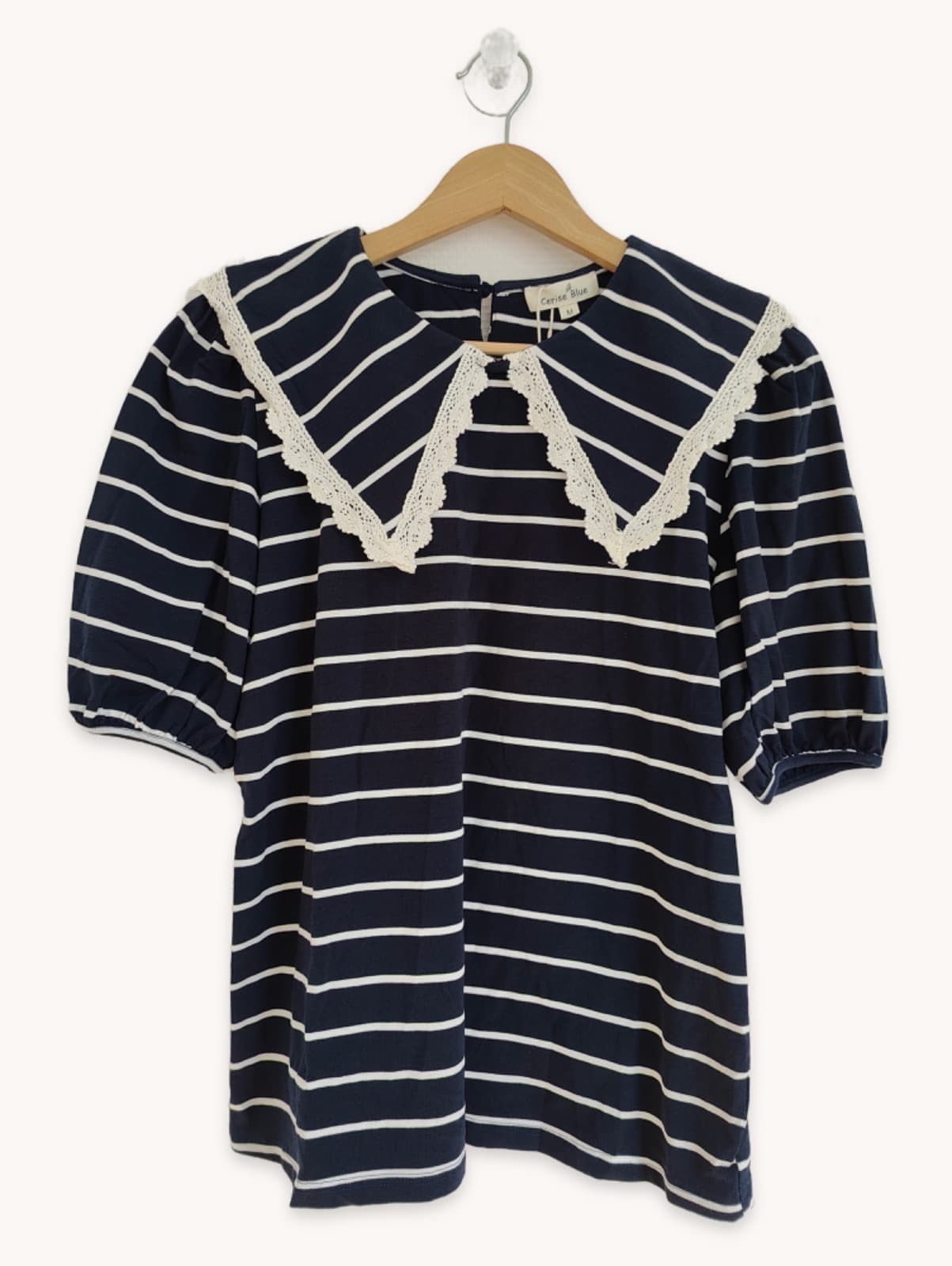 Top marinière Cerise Blue à col Claudine – Taille M — photo 1