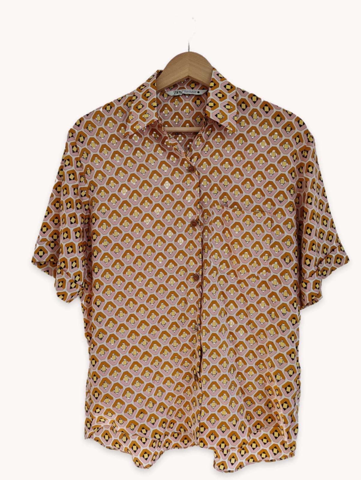 Blusa com estampado geométrico Zara – Tamanho XS