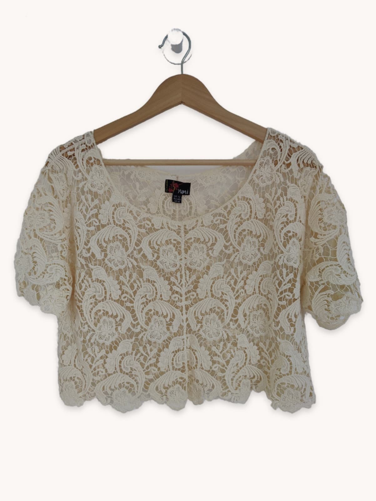 Top court en crochet écru Yumi – Taille 40 — photo 1