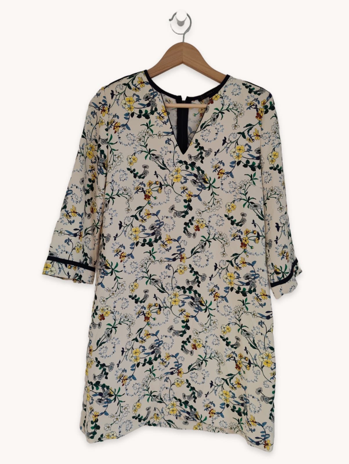 Robe à imprimé fleurs et oiseaux Zara– Taille L  — photo 1