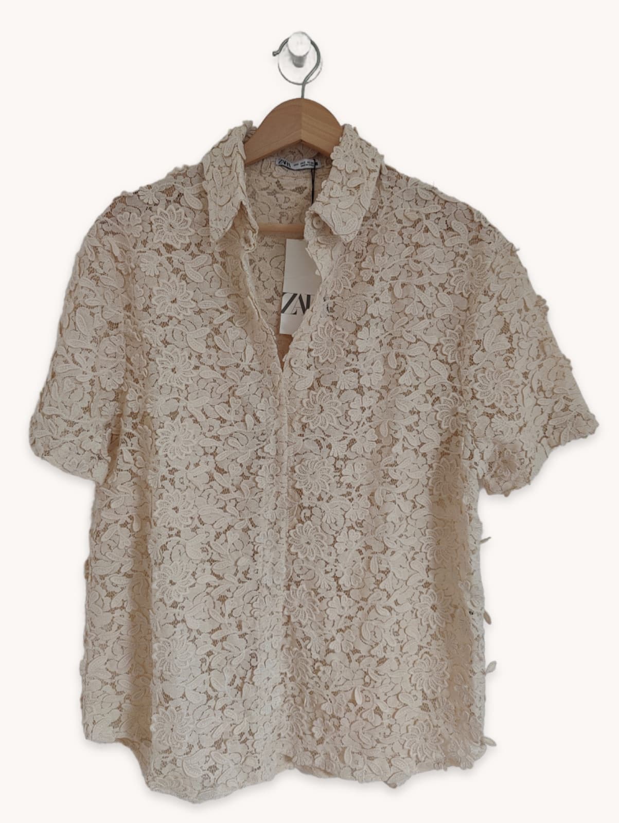 Chemise en dentelle écrue Zara – Taille S — photo 1